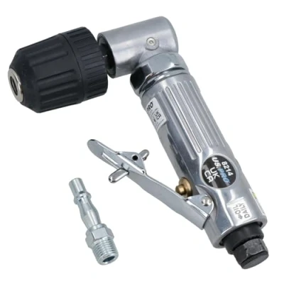 Image of 3/8&quot; 10mm Keyless Chuck Air Angle Drill Right Angled Drilling Tool 1/4 BSP