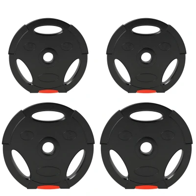 Image of SPORTNOW Olympic Weight Plates Set, Barbell Disc with 2.5cm Holes, for Home Gym, Lifting Strength Training, 2 x 5kg, 2.5kg, Black