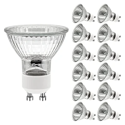 Image of Simusi GU10 Halogen Spotlight Bulbs,GU10 Bulbs 50W, 12 Pack Dimmable Light 2 Pin,230V 50W Bulb with Long Lasting Lifespan, 2700K 500LM for Track &amp; Recessed Lighting,GU10 Base