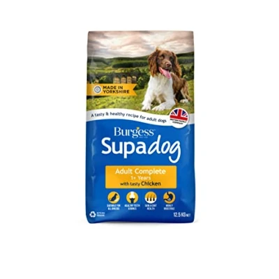 Image of Burgess Supadog Adult dry dog food with tasty chicken 12.5 kg, multicoloured