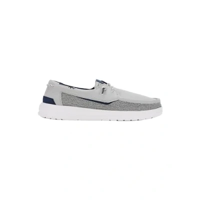 Image of HEYDUDE Welsh Grip Classic Storm Gray/Navy Blazer Mesh Shoes for Male Size 11