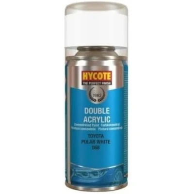 Image of Hycote Double Acrylic Aerosol Car Spray Paint, Toyota Polar White, 150 ml
