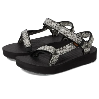 Image of Teva Midform Universal Walking sandals, Women&#039;s, Size: 3.5, Boho white/black Textile