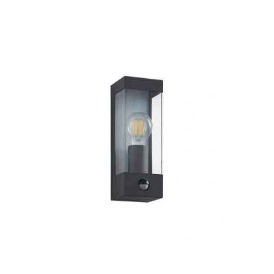 Image of Lindby Outdoor Wall Light &#039;Tilian&#039; with Motion Detector (Modern) in Silver Made of Stainless Steel (1 Source, E27) from lamp for Exterior/Interior Walls, House, Terrace und Balcony