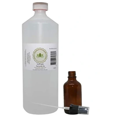 Image of Food Grade Hydrogen Peroxide 6% 1100ml Pure Unstabilized H2O2 (H O H) with 30ml Bottle &amp; Spray Top