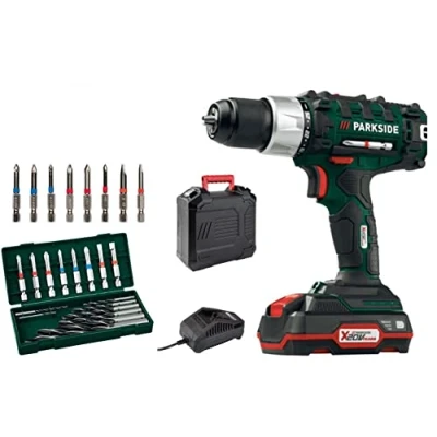 Image of Cordless Drill PABS 20 Li D4 Parkside X20V (with Battery and Charger, in Case)