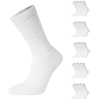 Image of 20 Pairs Mens Cotton Rich Sport Socks Work Shoe Size 6 11 (White)