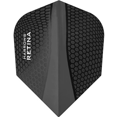 Image of Harrows Retina Dart Flights 100 Micron Extra Strong Standard 1 Set (3) (Black)
