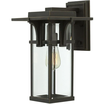 Image of Manhattan 1 Light Outdoor Medium Wall Lantern Oil Rubbed Bronze IP44, E27