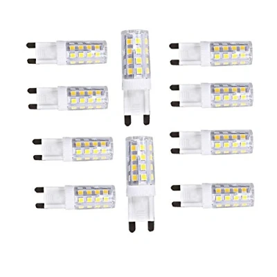Image of OUGEER Pack of 10 G9 LED Bulb 4W Equivalent 40W Warm White 3000K 400LM AC220 240V Non Dimmable Ceramics