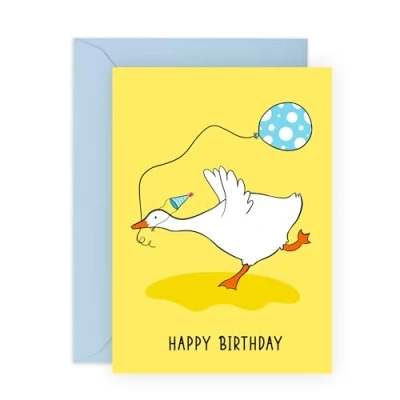 Image of Central 23 Happy Birthday Card Funny Duck Greeting Cards Yellow For Son Daughter Mum Dad Grandparents Comes With Fun Stickers