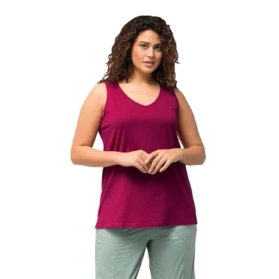 Image of Ulla Popken Women&#039;s Classic V Neck top Cami Shirt, Purple, 36 38 Plus