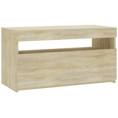 Image of vidaXL TV Cabinet with LED Lights Sonoma Oak 75x35x40 cm