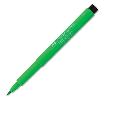 Image of Faber Castell Art &amp; Graphic Pitt Artist Pen Brush India Ink Pen, Leaf Green, Single For Art, Craft, Drawing, Sketching, Home, School, University, Colouring
