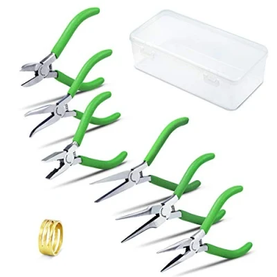 Image of SPEEDWOX Mini Pliers Tool Set 6 Pcs Precision Diagonal Plier Long Nose Needle Flat Bent Round Micro Fine for Jewelry Making Beading Hobby Wire Craft