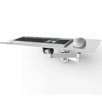 Image of RONVEI Wall mount Keyboard Arm,Keyboard/mouse arm tray,Adjustable Platform silver be flexible Industrial shelf,2 arm40cm
