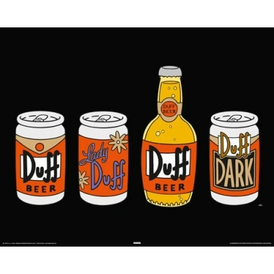 Image of Poster Simpsons 4 Duffs Beer Homer 40 x 50 cm Mini