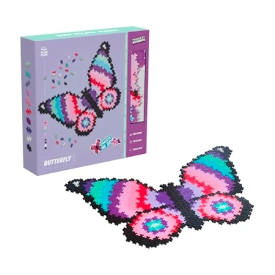 Image of Plus Building Blocks Toy Puzzle by Number Butterfly, Logic Build Kids Crafts Jigsaw, Make Your Own Bedroom Accessories STEM Learning Resources Boys and Girls Toys Age 5