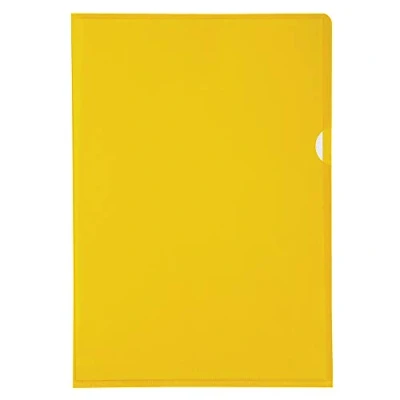 Image of Exacompta Ref 660575E PVC Cut Flush Folder Suitable for Holding A4 Documents, 0.1mm Clear PVC, Top &amp; Right Openings, Out Easy Opening Red (Bag of 10)