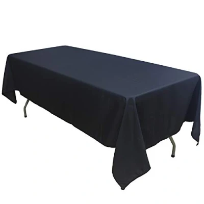 Image of KaitatsuSen Oblong Rectangular Polyester Fabric Tablecloth, Black, 150x300 cm