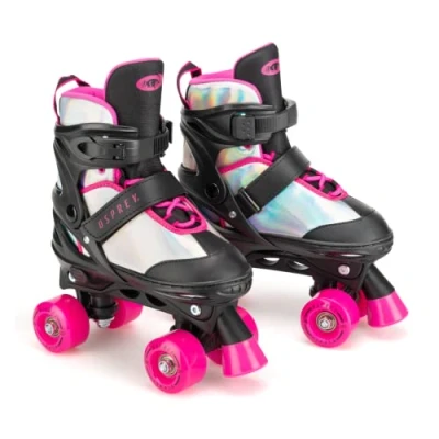 Image of Osprey Kids Roller Skates, Adjustable Quad Ages 5+, Pink, Medium