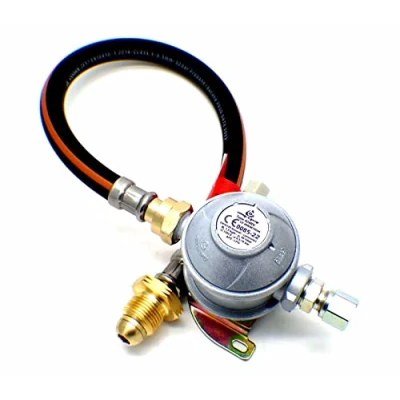 Image of Huddersfield Gas 30mbar 8mm Outlet Caravan Regulator Kit 0.75m POL Pigtail for Propane Cylinders
