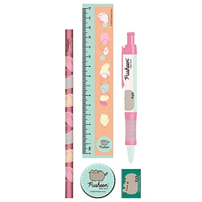 Image of Pyramid International Pusheen/Hello Kitty Stationery Set (Botanical Design) 8.5 x 1.5 21cm Official Merchandise