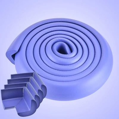 Image of 2M Kids Safety Foam Edge Protector with 4 Corner Guards Rubber Bumper Strip Table Cushion Baby Proofing Furniture Guard Soft Impact Protection (Purple)