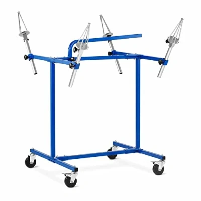 Image of MSW RPS 200 Rims Paint Stand 4 Brackets Wheel Painting Wheels Brakes (Steel, Rubber, Conical Brackets, Wheels, Brakes)