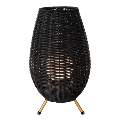 Image of Colin IP44 Cottage 22cm Table Lamp Outdoor LED 1x3W 3000K Black