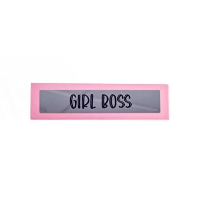 Image of Boxer Gifts Girl Boss Wooden Sign Fun Pink Desk Accessory For Her Gift Colleagues