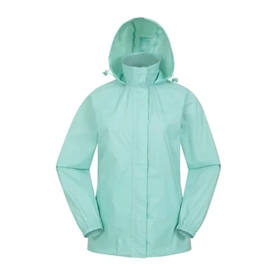 Image of Mountain Warehouse Pakka Womens Waterproof Packable Jacket Foldaway Hood Jacket, Ladies Coat, Lightweight Rain For Autumn Winter, Walking, Travelling Mint Unicorn Women&#039;s Size 4