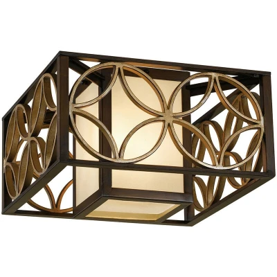 Image of Remy 2 Light Flush Ceiling Gold, Bronze