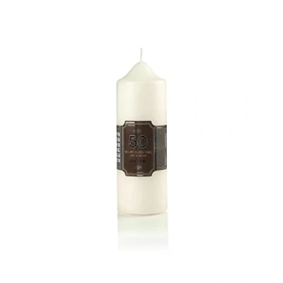 Image of Pillar Candles 50 Hours Long Burning Large Candle 5cm x 15cm Tall &amp; Thin Dripless, Smokeless, Unscented Church Ideal for Weddings, Spa and Parties (Pack of 1)