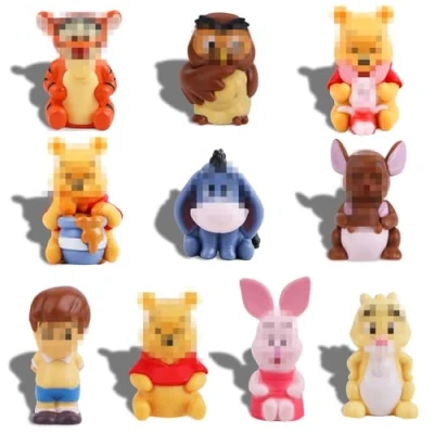 Image of 10 Pcs Winnie Cake Topper, the Pooh Figures Party Decorations Birthday Toppers Kid for Children Kids Girls