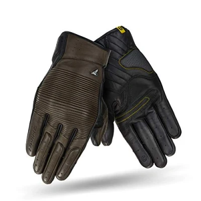 Image of Shima BLAKE Gloves Motorbike Men Leather Summer Biker Armoured Protectors Motorcycle Perforated Ventilated Reinforced Motorsport Glove Street Motorbikes (Mens, Brown, S)