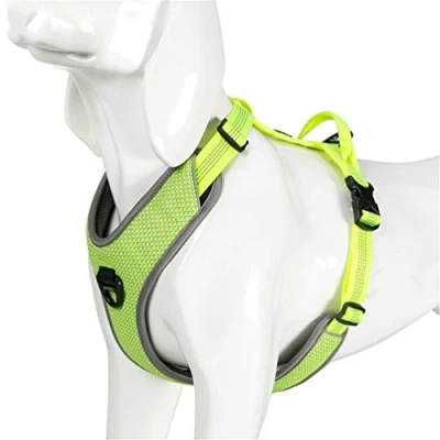 Image of WINHYEPET True Love Dog Harness Reflective for Small Medium Large Dogs,Pet Vest Quick Fit Release Adjustbale Running Walking Padded Soft Mesh Dogs Easy Control Pets（Neon Yellow，L）