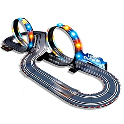 Image of Rexco Large Electric Battery Operated Remote Control Light Up Slot Car Racing track Set Kids Toy Childrens Boys Race Game Xmas Gift JJ83 1