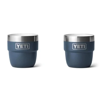 Image of YETI Rambler Espresso Cup, Vacuum Insulated Stainless Steel Stackable Navy, 2 Pack 4 oz (118 ml)