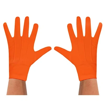 Image of I LOVE FANCY DRESS Orange Gloves with 3 Sewn in Lines Available Adults and Childrens Sizes (Kids)