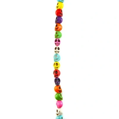 Image of Semi Precious Rainbow Howlite Skull Beads Qty 1 String