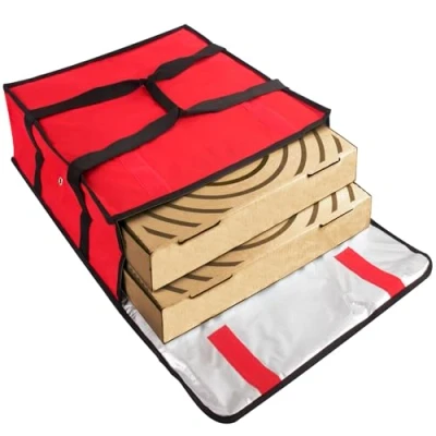 Image of Trail maker Pizza Carrier Insulated Bags Large for Deliveries, Delivery Bag 20x20 Food Personal and Professional Use (Red)