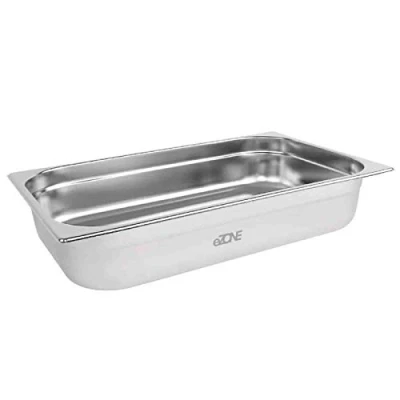 Image of eZone Gastronorm 1/1 Size Stainless Steel Bain Marie Food Container Pot Pan 100mm