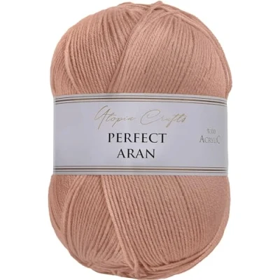 Image of Utopia Crafts Aran Knitting and Crochet Yarn, 400g (Powder Pink)