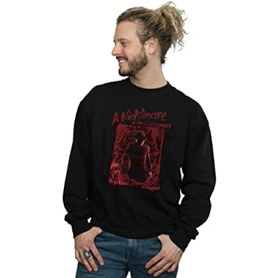 Image of Absolute Cult A Nightmare On Elm Street Men&#039;s Freddy Silhouette Sweatshirt Black Large