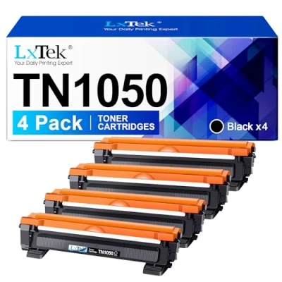 Image of LxTek Compatible Toner Cartridge Replacement for Brother TN1050 TN 1050 with HL 1110 1210W 1212W 1112 DCP 1510 1610W 1612W 1512 1910W 1810 (Black,4 Pack)