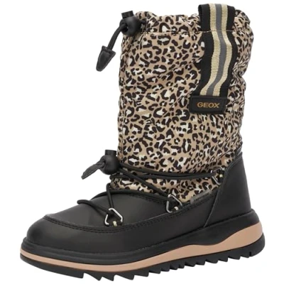 Image of Geox Boy&#039;s J Adelhide Girl B Ab Ankle Boot, Black Gold, 11 UK Child