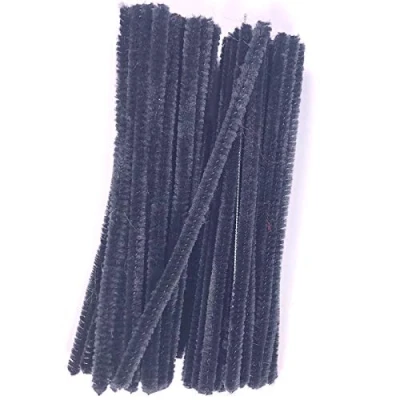 Image of Black Pipecleaners 50 Pack Chenille stems 15cm Short Pipe Cleaners for Craft Easy Bend