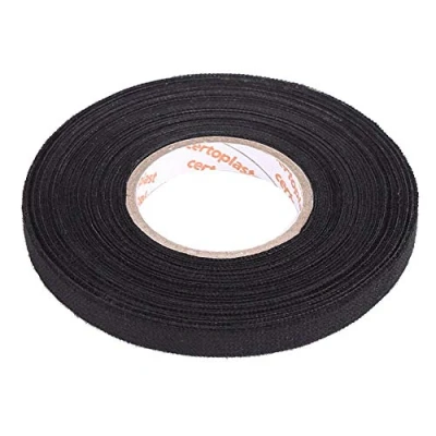 Image of MultiPurpose Black Car Self Adhesive Anti Squeak Rattle Felt automotive Wiring Harness Tape replacement for the industry.(9mm*15m)