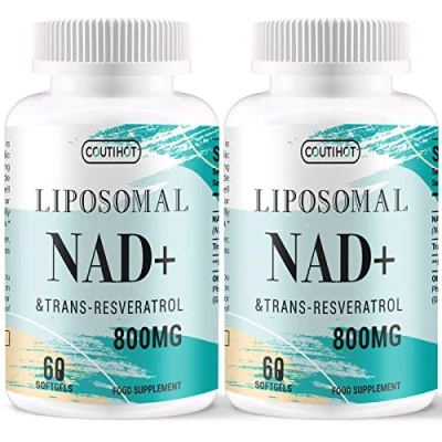 Image of Liposomal NAD+ 500mg with Trans Resveratrol 300mg Softgels Actual Supplement 2 in 1 Anti Aging Formula for Cellular Repair, Promote Longevity &amp; Vitality (Pack of 2)